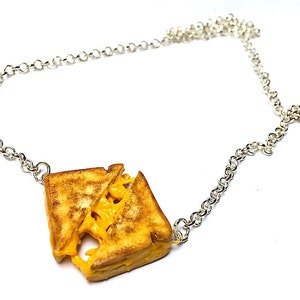 Grilled Cheese Necklace, Miniature Food Jewelry, Polymer Clay Sandwich, Grilled Cheese Jewelry