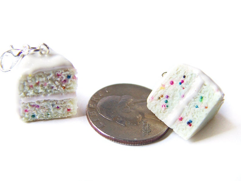 Confetti Cake Charm Miniature Food Jewelry Polymer Clay Etsy