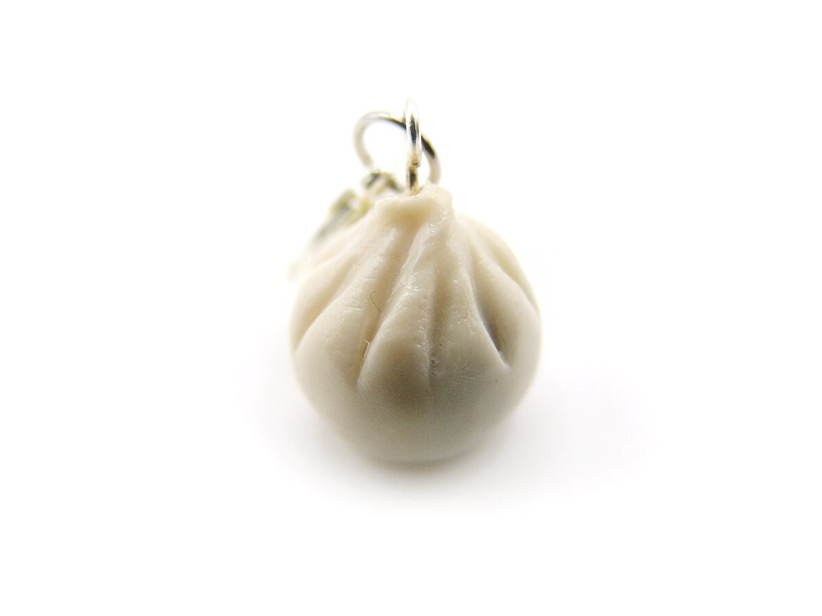 Hum Bao Steam Bun Dumpling Charm, Polymer Clay Asian Food Hum Bao Steam Bun Dumpling Charm, Polymer Clay Asian Food