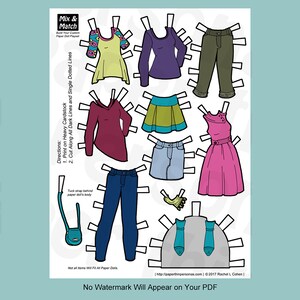 Modern Paper Dolls, Printable Paper Dolls, Fashion Ephemera Pack, Kids ...