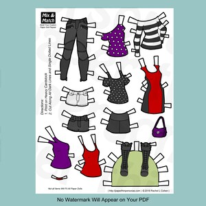 Modern Paper Dolls, Printable Paper Dolls, Fashion Ephemera Pack, Kids Printable Paper Crafts ...