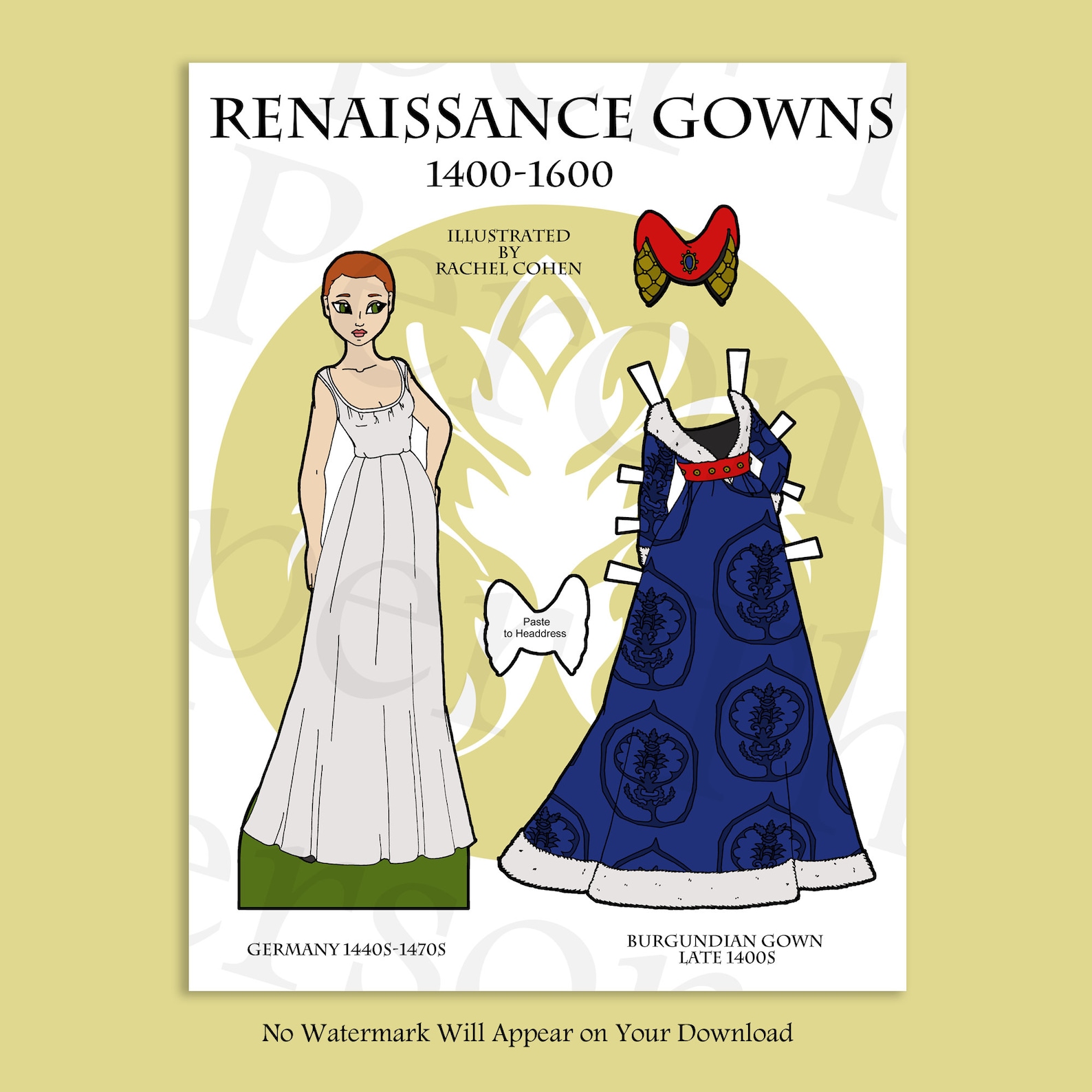 Renaissance Printable Paper Doll, Kid's Renaissance Faire Craft ...