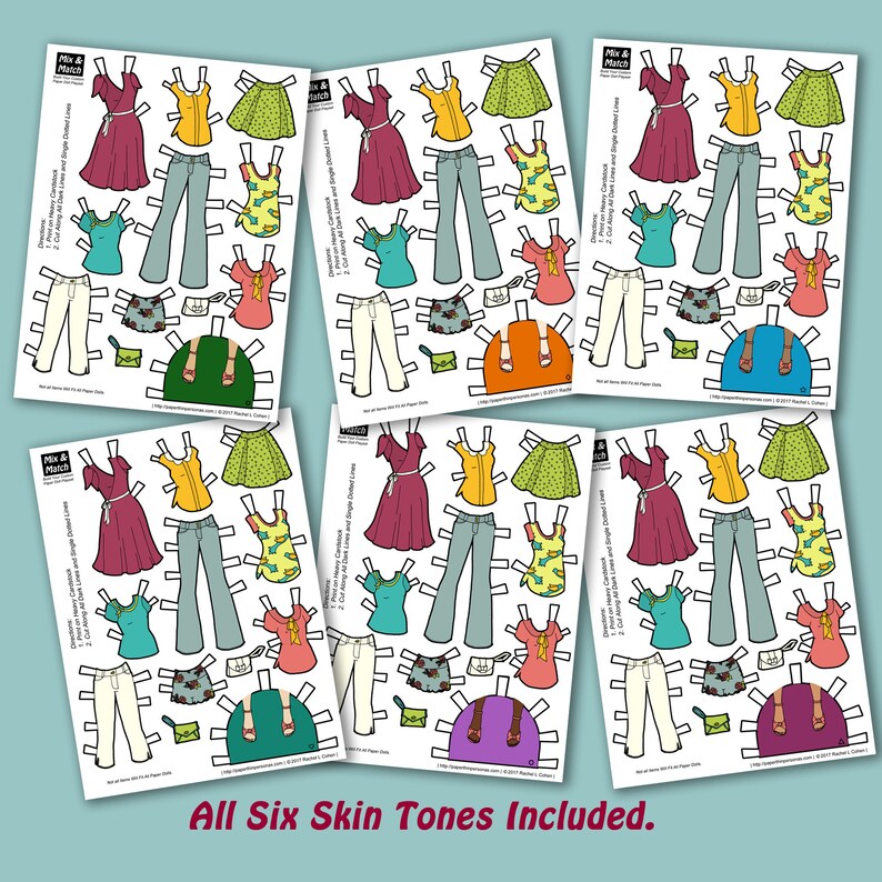 Modern Paper Dolls Printable Paper Dolls Fashion Ephemera - Etsy