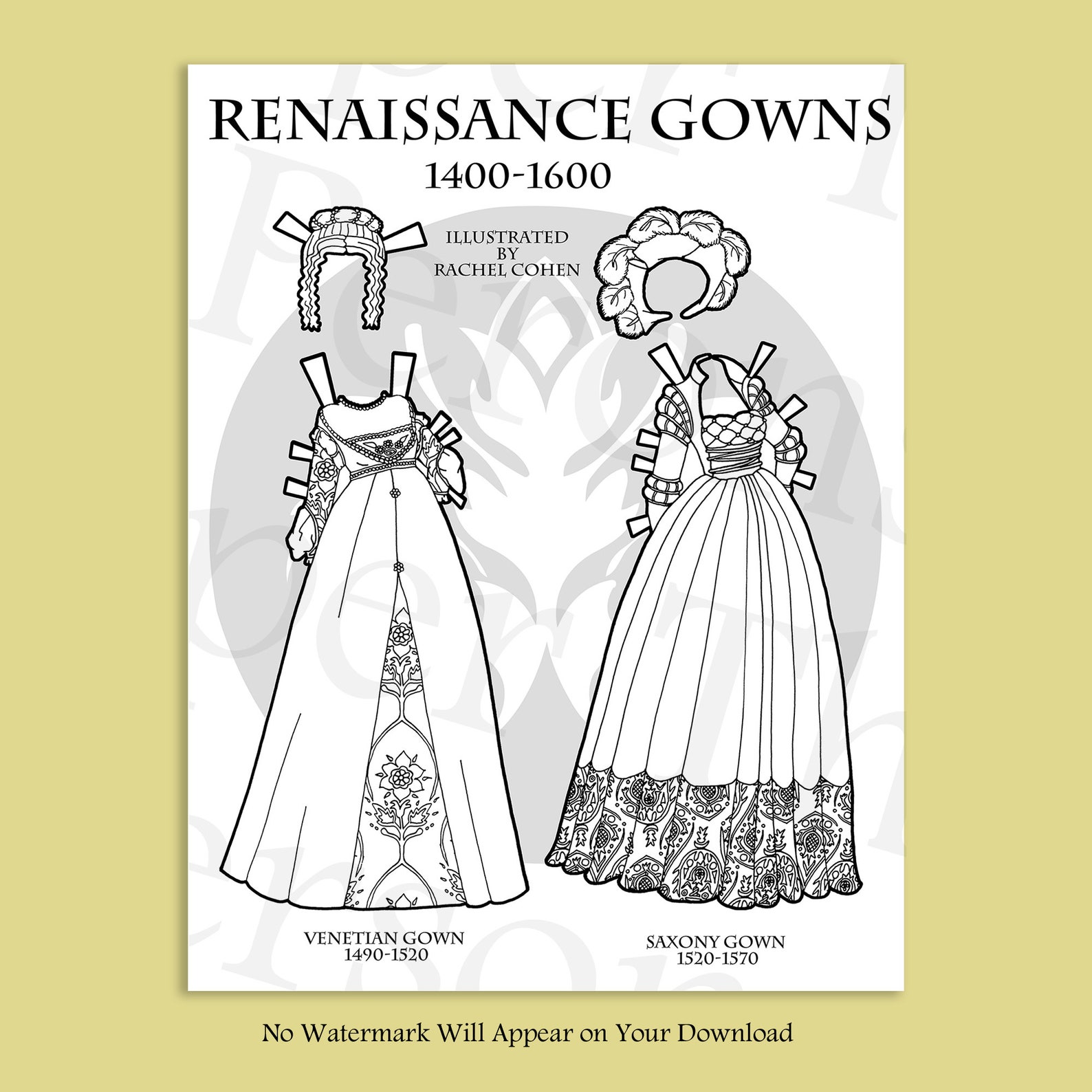Renaissance Printable Paper Doll, Kid's Renaissance Faire Craft ...