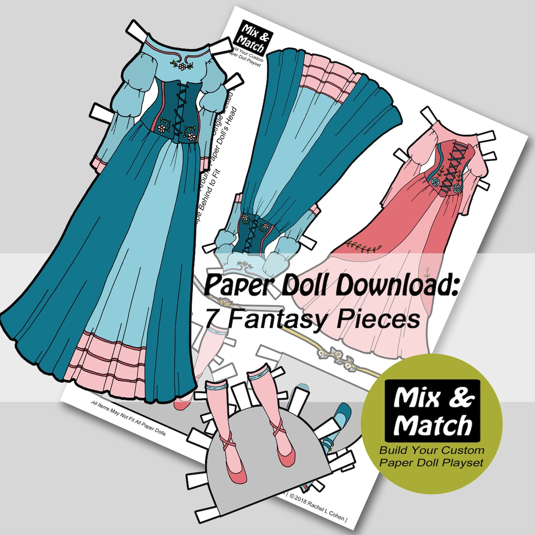 Fantasy Princess Paper Doll- Digital Paper Doll Download- Storybook ...
