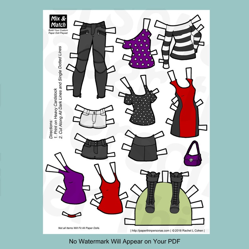 Paper Doll Fashions to Print Digital Download-fashion Paper - Etsy