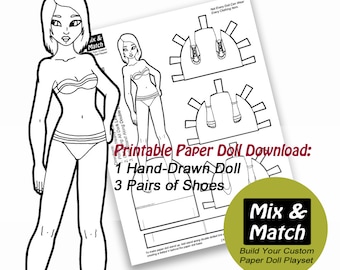 Asian Doll- Diverse Doll- Coloring Sheets Digital Download - Instant Download- Paper Doll Coloring Sheet- Printable Coloring Sheet