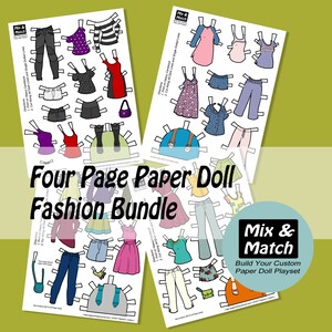 Modern Paper Dolls, Printable Paper Dolls, Fashion Ephemera Pack, Kids ...