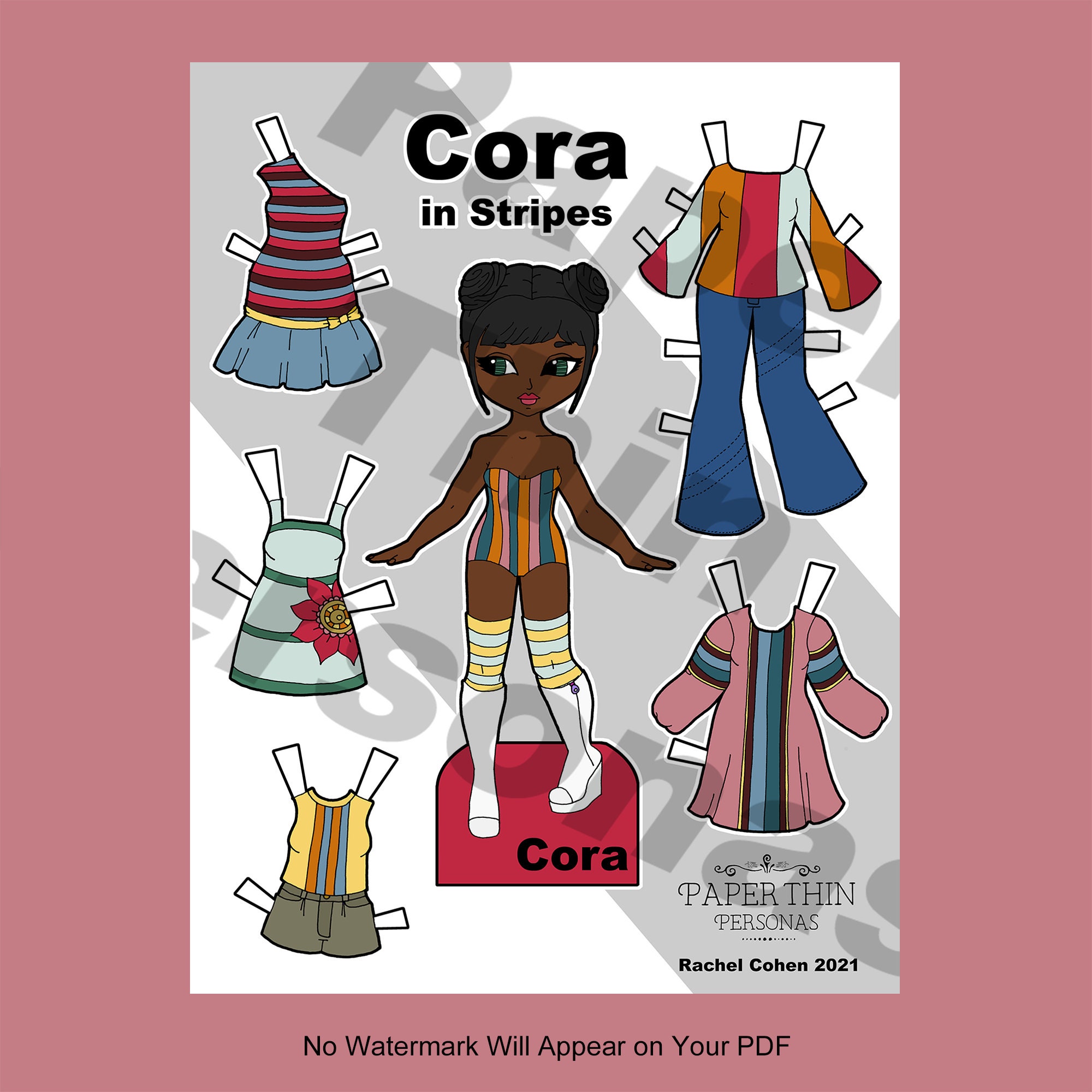 Black Printable Paper Doll Paper Doll Printables Kids - Etsy