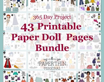 Paper Doll Printable Super Mega Bundle- Digital Download- Quiet Book- Paper Craft for Kids- Paper Doll Book- Fine Motor Skills Toys