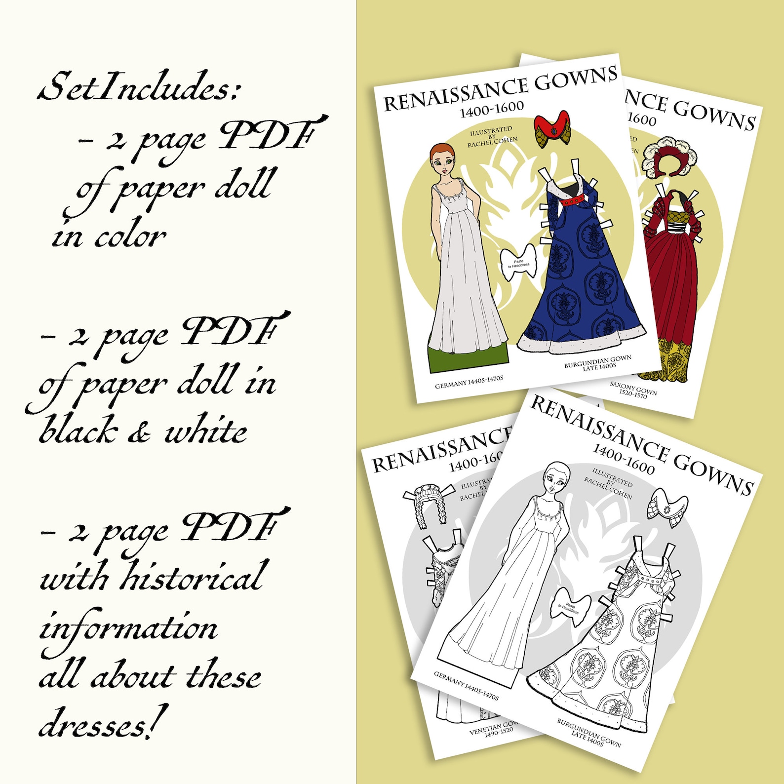 Renaissance Printable Paper Doll, Kid's Renaissance Faire Craft ...