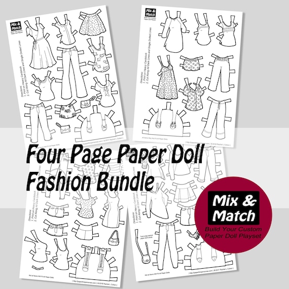 Livre de coloriage de poupée en papier PDF pour enfants, Poupées
