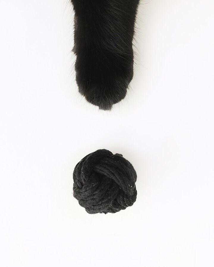 Rope Ball Nautical Knot Cat Toy in Black - Etsy