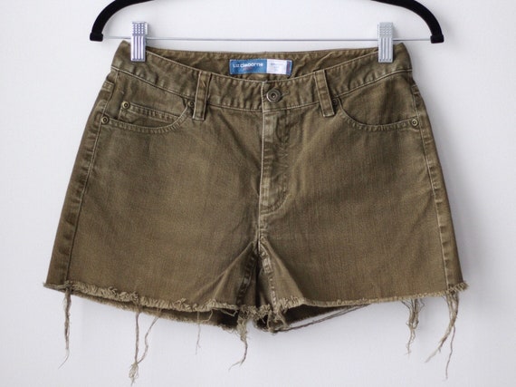 army green jean shorts