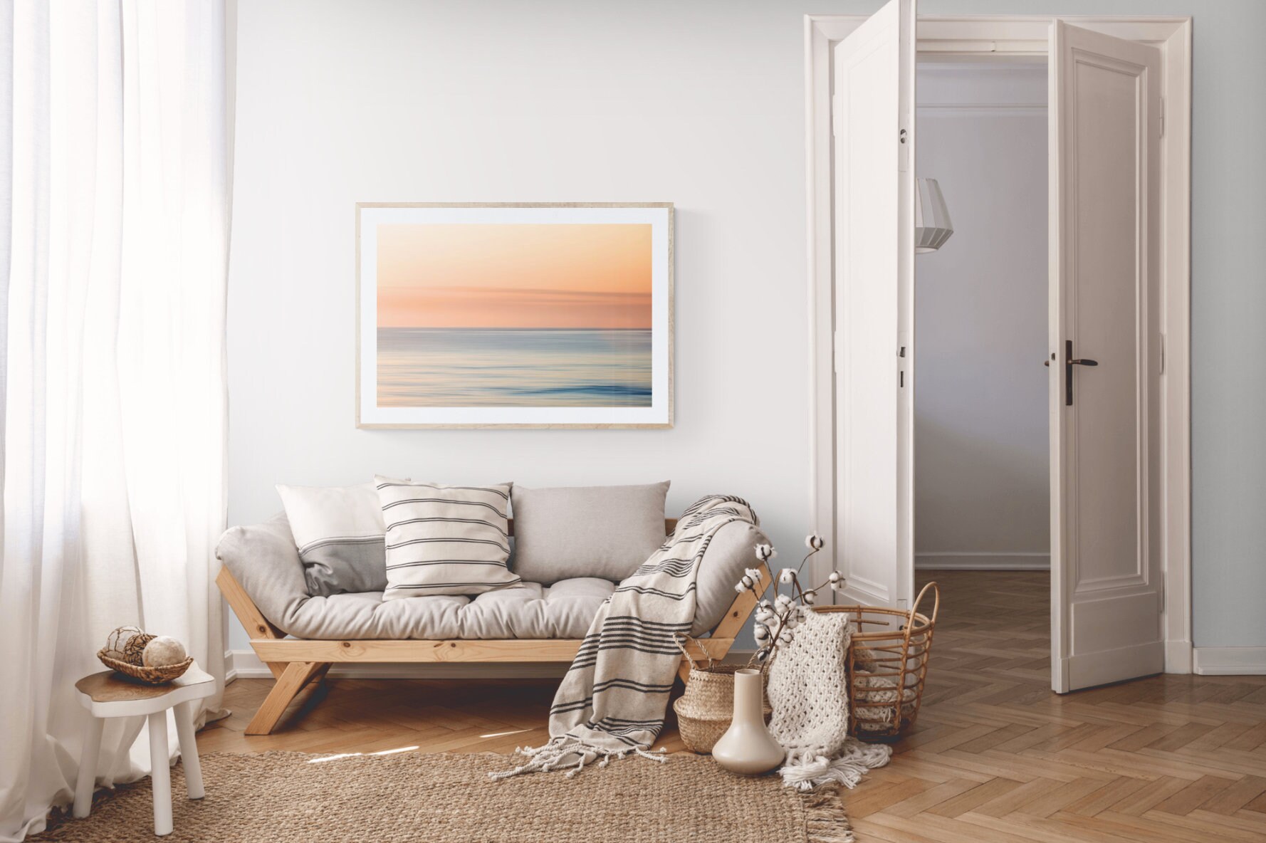 Ocean Sunrise Wall Art, Sunrise Photos, Fine Art Photography, Beach Photography Australia, Orange Peach Photos, Calm Sea,Peach Orange