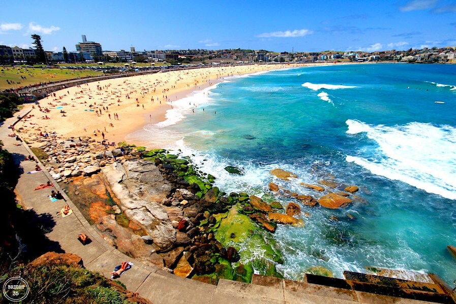 Bondi Beach Print | Bondi Beach | Bondi beach photos | Bathers beach print art | Sydney beaches print | Beach Photos Australia | Blue Sea |