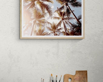 Palm tree print | Surfing decor | Island vibes | Interior Design Palm tree prints | Holiday palm tree vibes | Palm leaves art