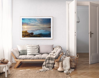 Bright art | Sunrise Photography, Fine Art photography, Beach Photography, Bright Beach Print, Sun ray wall art, Beach Home Decor, Beach Art