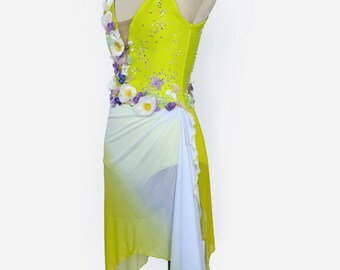 Gelber Sunshine Eiskunstlaufanzug