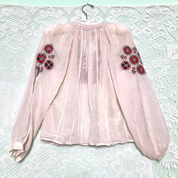 1940s Vintage Hungarian Peasant Top: Embroidered … - image 9