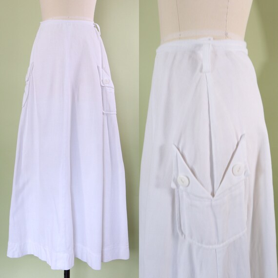 1910s Edwardian skirt • antique • cotton • sports