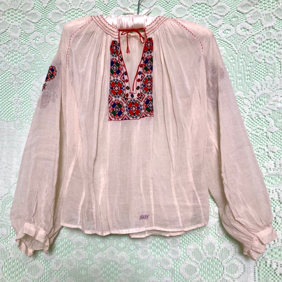 1940s Vintage Hungarian Peasant Top: Embroidered … - image 6