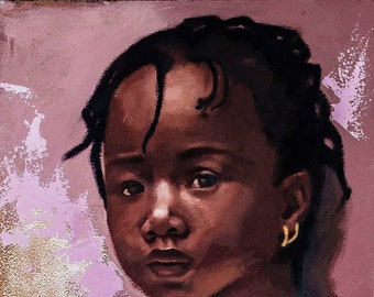 Beautiful Child Giclee Canvas African American Art Canvas Art Wall Art Black Art Prints Black Art Work Black Children Art Black Art Poster