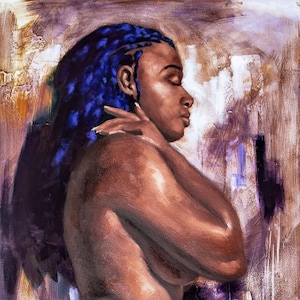 Beautiful Angel IV Oil Print Africa American Art Wall Art Black Art Printer Canvas Wall Art Black Art Poster Black Art Work