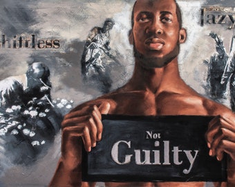 Not Guilty CANVAS, African American Art, Canvas Art, Wall Art, Black Art, Modern Art, Prints, Portrait, Art, History