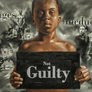 Not Guilty III CANVAS, Afroamerikanische Kunst, Leinwandkunst, Wandkunst, Schwarze Kunst, Moderne Kunst, Drucke, Portrait, Kunst, Geschichte
