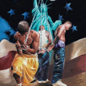 JustUs Oil Print, Africa American Art, Africa American Art Wall Art, African American Art, Wall Art, Black Art