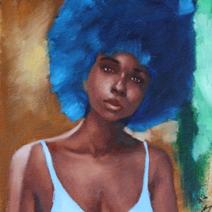 A Ray of Light Öldruck Afroamerikanische Kunst, Leinwand Wandkunst, Schwarz Kunstdrucke Wohnkultur Kunst Leinwand Kunst Farbe Haar Kunst Poster