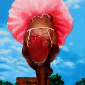 Eine Rose - Ballerina Öldruck Afrika-Amerikanische Kunst Afrika-Amerikanische Kunst Afrika-Amerikanische Kunst Schwarze Kunst Schwarze Kunst Poster Schwarze Kunst Drucke