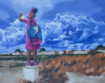 Shero-impresión al óleo de África, arte americano, arte africano americano, arte de pared, impresiones de arte negro, lienzo, obra de arte negro, póster de Arte Negro