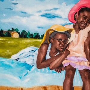 Nieces Giclee Africa American Art Wall Art Black Art Prints Canvas Wall Art Black Art Poster Black Art Work