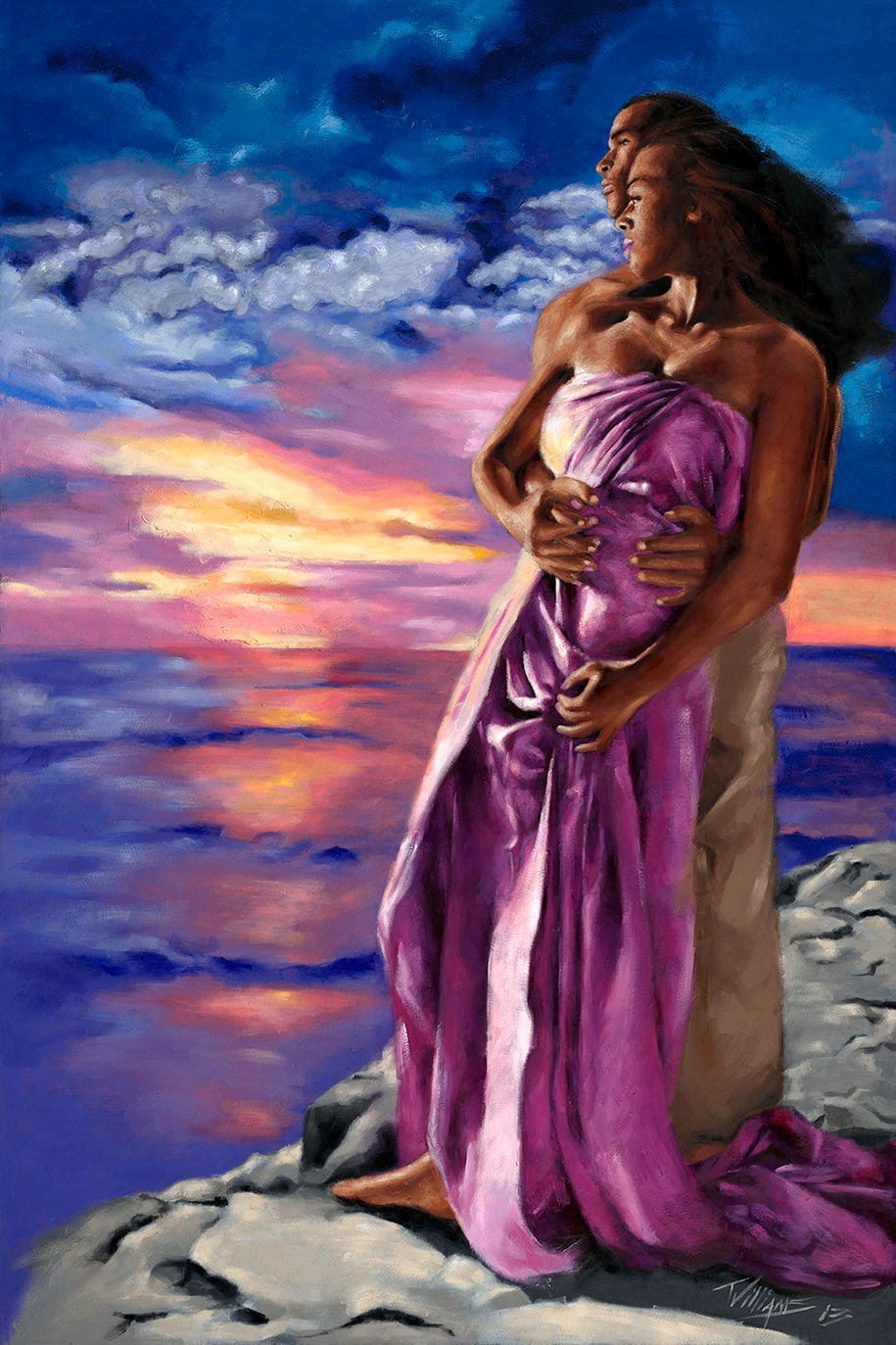 A New Day Couple CANVAS Africa American Art Wall Art Black Art Prints Canvas Wall Art, Black Art Poster Black Art Work
