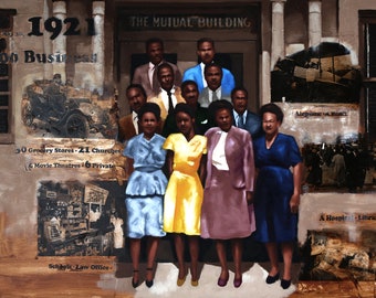 Black Wall St CANVAS African American Art, Canvas Wall Art, Black Art Prints Africa American Art Canvas Painting Large Wall Art