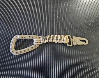 paracord multi use strap/keychain with swivel hk hook and  ITW style Carabiner