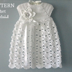 Crochet PATTERN Baby Dress Baptism Dress Pattern Crochet Christening Dress Newborn Outfit Baby Girl Clothes Crochet Baby Dress PATTERN PDF image 1