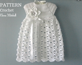 Crochet PATTERN Baby Dress Baptism Dress Pattern Crochet Christening Dress Newborn Outfit Baby Girl Clothes Crochet Baby Dress PATTERN PDF