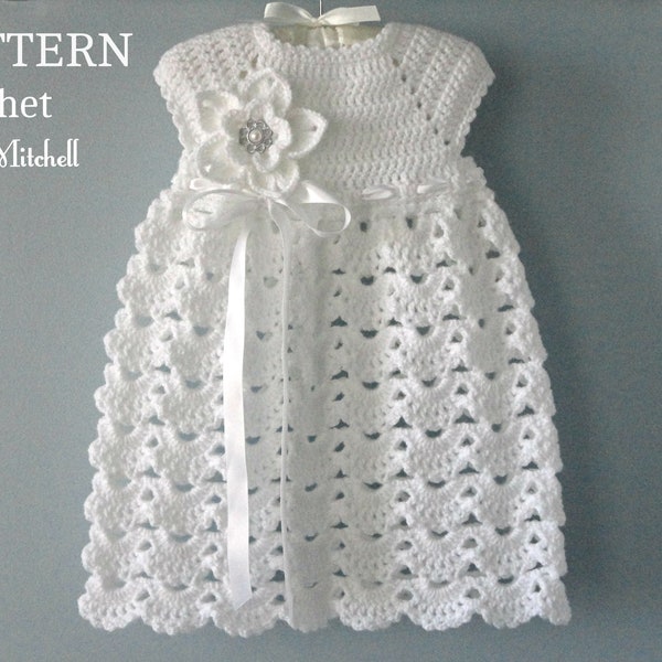 Crochet PATTERN Baby Dress Baptism Dress Pattern Crochet Christening Dress Newborn Outfit Baby Girl Clothes Crochet Baby Dress PATTERN PDF