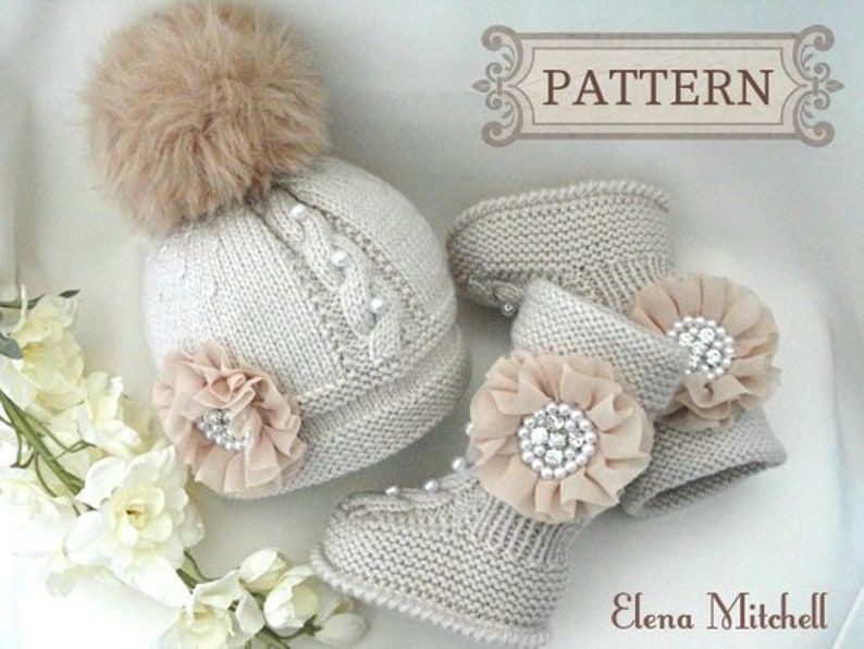 Knitting PATTERN Baby Set Infant Baby Hat Babies Baby Shoes Newborn Knitted Baby Hat Baby Booties Baby Boy Baby Girl Pattern PDF file image 9