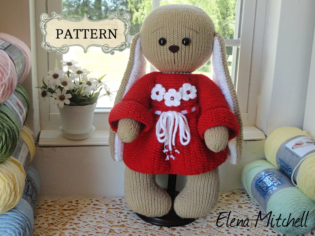 Knitting PATTERN Bunny Rabbit Toy Animal Pattern Knitted Bunny Pattern ...