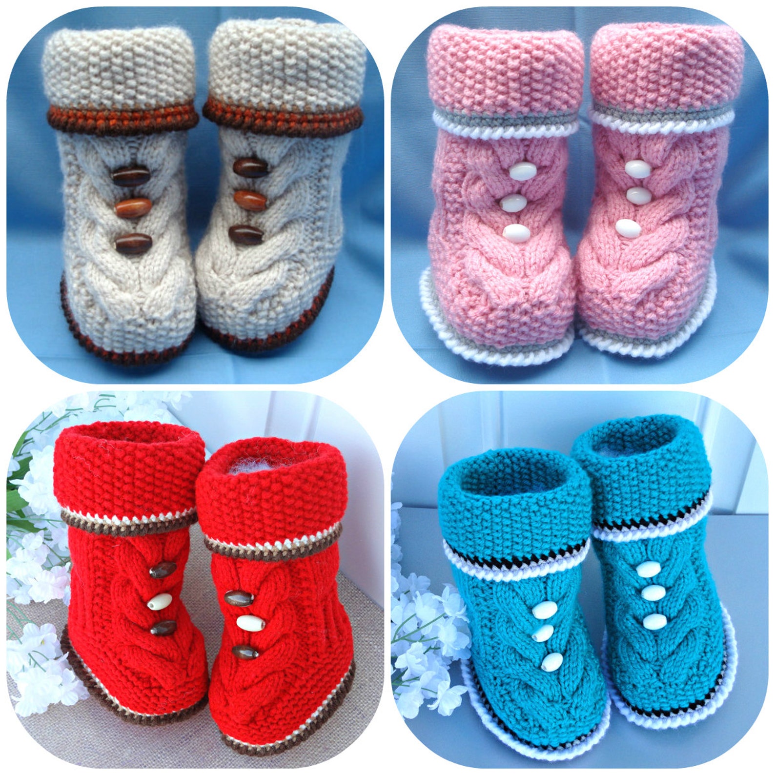 Knitting Pattern Baby Booties Baby Shoes Baby Uggs Knit Baby Etsy