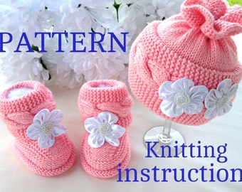 Baby P A T T E R N Knitting Baby Set Baby Shoes Knitted Baby Hat Pattern Baby Booties Baby Boy Baby Girl Pattern ( PDF file )