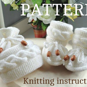 Knitting PATTERN Baby Set Baby Shoes Knitted Baby Hat Pattern Baby Booties Baby Boy Baby Girl Pattern ( PDF file )