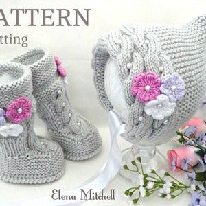 Strickmuster Baby Set Baby Mütze Baby Mütze Mütze Strickmuster Babyschuhe Baby Booties Baby Uggs Strickmuster Babys Baby Mädchen Neugeborene Säugling