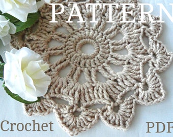 Crochet Pattern Crochet Placemat Coaster Pattern Home Decor Crochet Tablecloth Pattern Crochet Doily Round Crochet Pattern Doilies PDF file