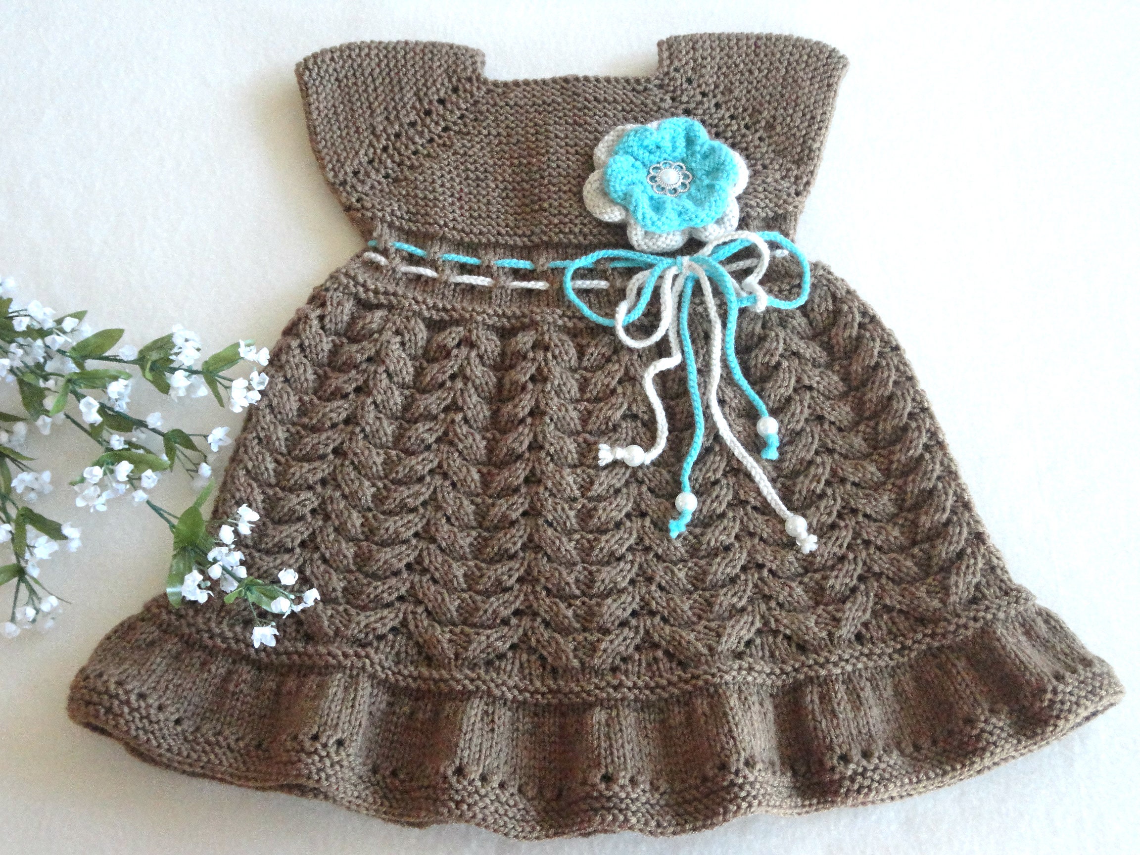 Knitting PATTERN Baby Dress Baptism Baby Girl Outfit | Etsy