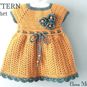 Crochet PATTERN Baby Dress Baby Girl Pattern Crochet Newborn Outfit Infant Dress Pattern Baby Girl Clothes Crochet Baby Dress PATTERN PDF image 1